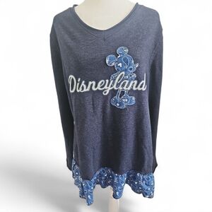 Disneyland Disney Parks Bandana Ruffle Hem Minnie Mouse Long Sleeve Medium